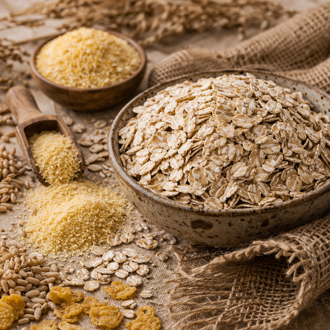 Cereales, copos y sémolas