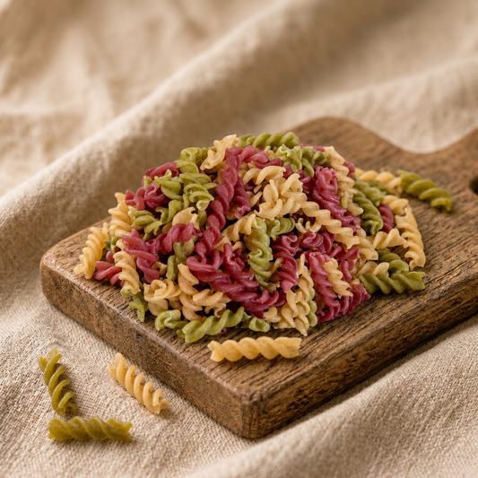 Espirales de arroz integral, espinacas y remolacha (Ecologico)